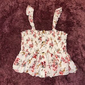 Miss Selfie Cropped Floral Tank